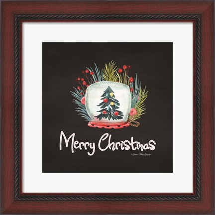 Framed Merry Christmas Candle Print