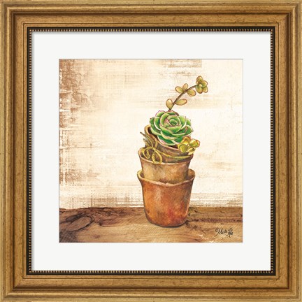 Framed Succulents in a Pot Print