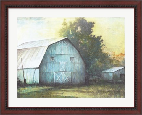 Framed Rustic Blue Barn Print