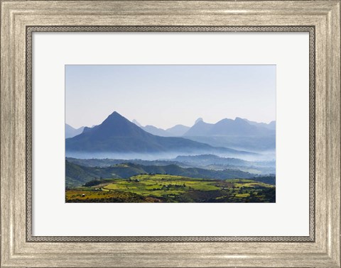 Framed Landscape of mountain, between Aksum and Mekele, Ethiopia Print