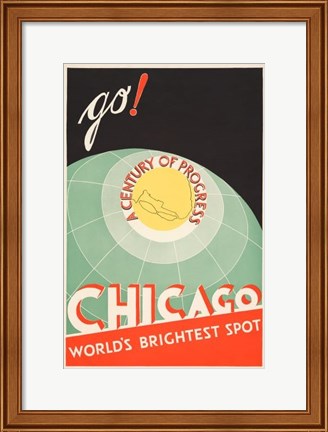 Framed Chicago, World&#39;s Brightest Spot Print