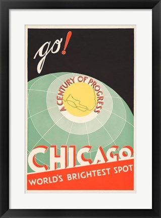 Framed Chicago, World&#39;s Brightest Spot Print