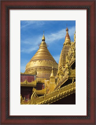 Framed Shwezigon Pagoda, Bagan, Mandalay Region, Myanmar Print