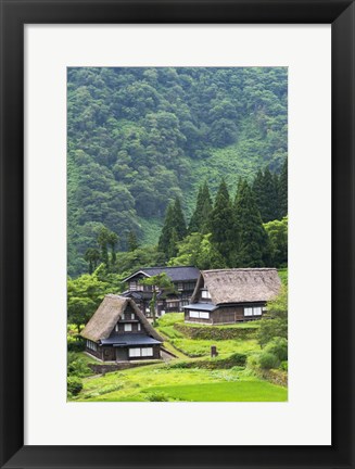 Framed Ainokura Village, Gokayama, Japan Print