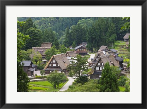 Framed Gassho-Zukuri Houses in the Mountain, Japan Print