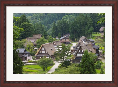 Framed Gassho-Zukuri Houses in the Mountain, Japan Print