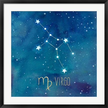 Framed Star Sign Virgo Print