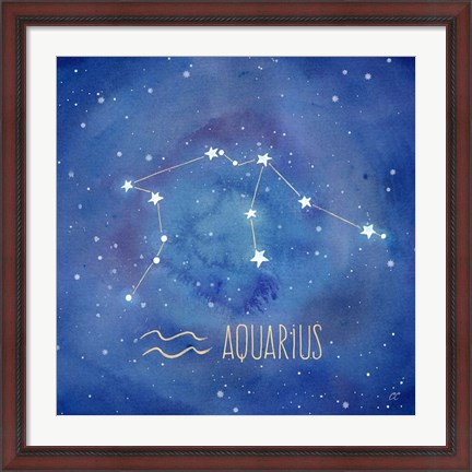 Framed Star Sign Aquarius Print