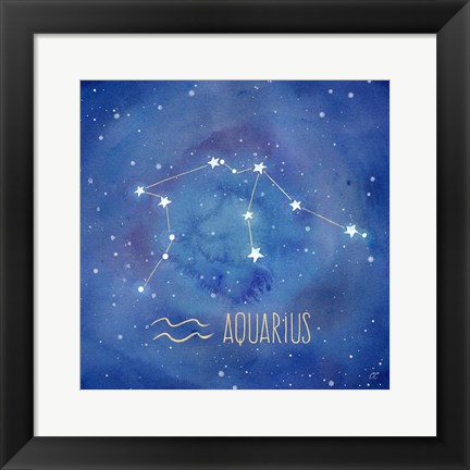 Framed Star Sign Aquarius Print