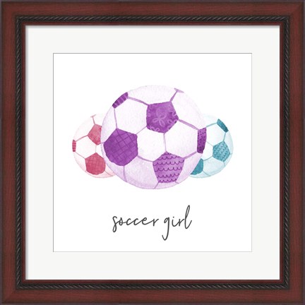 Framed Sports Girl Soccer Print