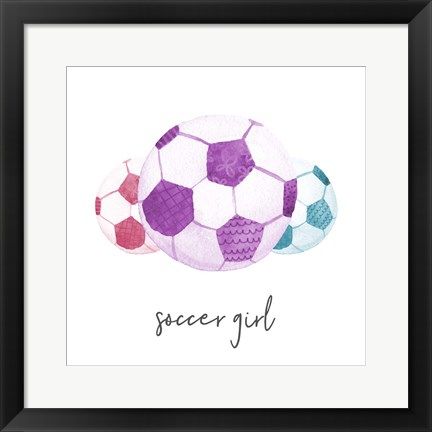 Framed Sports Girl Soccer Print