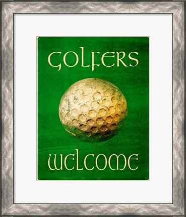 Framed Golfers Welcome Print