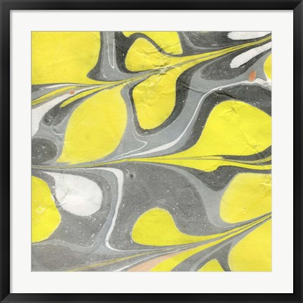 Framed Yellow and Gray Marble I Print