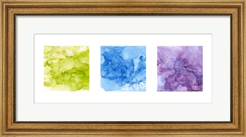 Framed Bright Mineral Abstracts Panel I 3 across Print