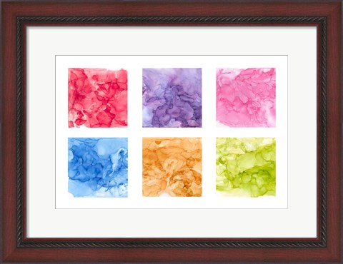 Framed Bright Mineral Abstracts 6up Print