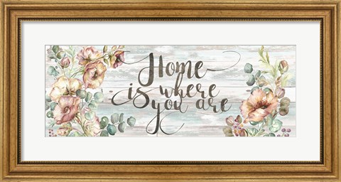 Framed Blush Poppies and Eucalyptus Home Sign Print