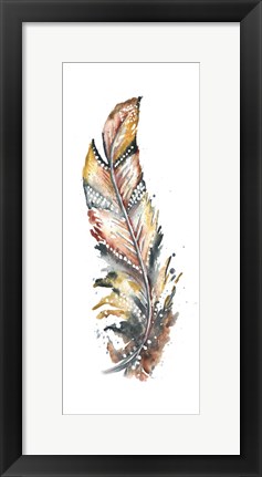 Framed Tribal Feather Single I Print