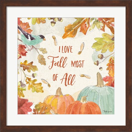 Framed Falling for Fall III Print