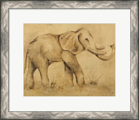 Framed Global Elephant Light Crop Print