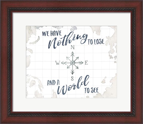 Framed Watercolor Wanderlust Adventure IV A World to See Print