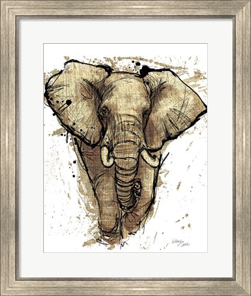 Framed Gold Africa I on White Crop Print