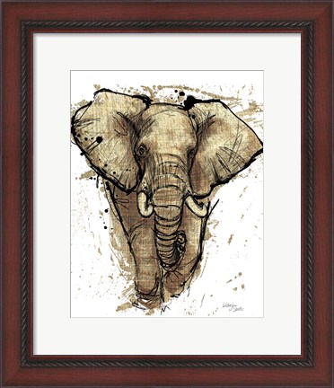 Framed Gold Africa I on White Crop Print