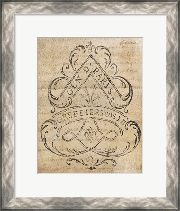 Framed Letter Crest I Vintage v2 Print