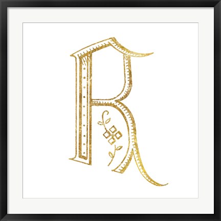 Framed French Sewing Letter R Print