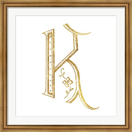 Framed French Sewing Letter K Print