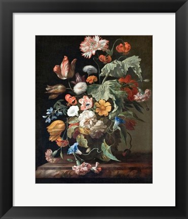 Framed Rachel Ruysch, Still-Life with Flowers Print