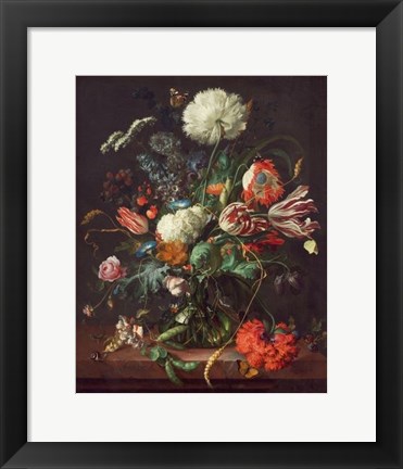 Framed Jan Davidsz de Heem, Vase of Flowers Print