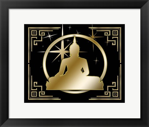 Framed Art Deco Buddha 3 Print