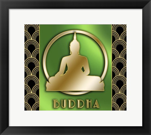 Framed Buddha And Circle 2 Print