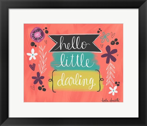 Framed Hello Little Darling Print