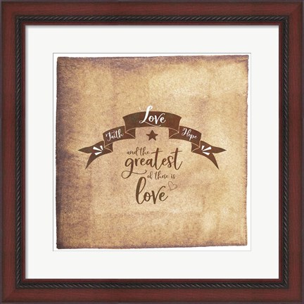 Framed Faith Hope Love Banner Print