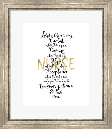 Framed Nurse Prayer Print