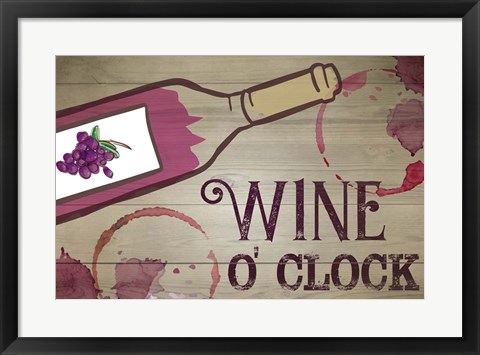 Framed Wine O&#39; Clock Print