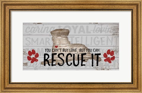 Framed You Can&#39;t Buy Love - Dog Print