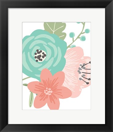 Framed Pastel Floral Bouquet III Print