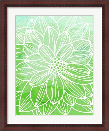 Framed Flower Outline III Print
