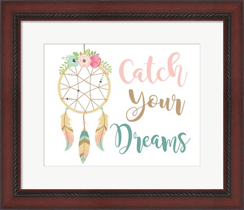 Framed Catch Your Dreams Boho Print