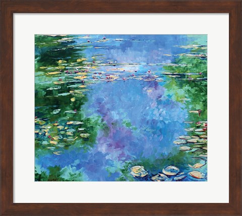 Framed Water Lilies III Print