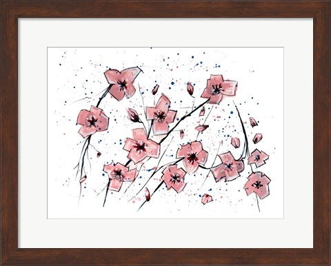 Framed Pink Flowers I Print