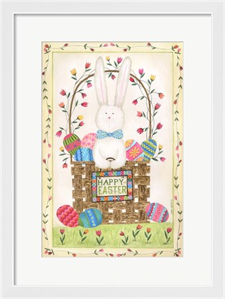 Framed Happy Easter Basket Print