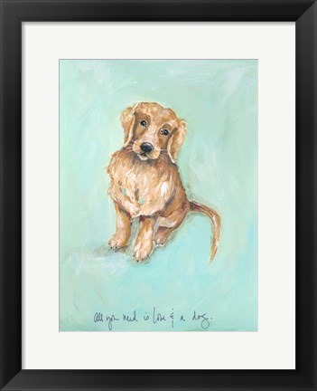 Framed Love and a Dog Print