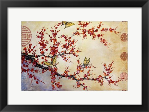 Framed Butterfly Blossoms - Asian Print