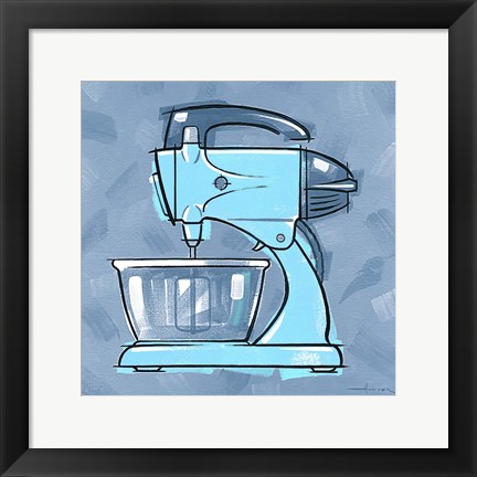 Framed Blue On Blue Mixer Print