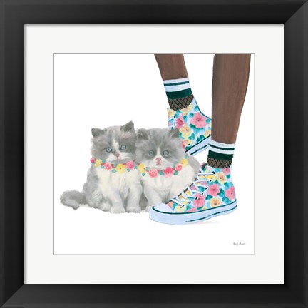 Framed Cutie Kitties VII Print