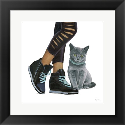 Framed Cutie Kitties V Print