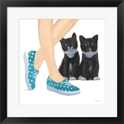 Framed Cutie Kitties III Print